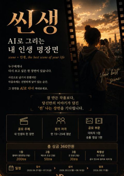 「씬생」 AI 콘텐츠 공모전 포스터